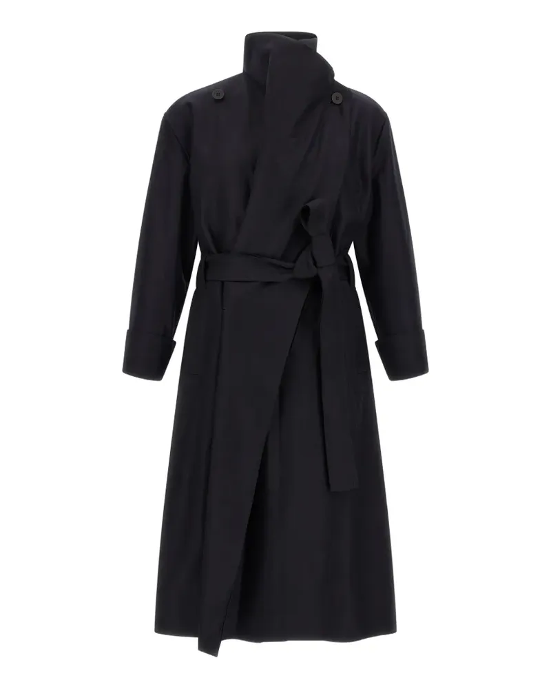 Issey Miyake Asymmetrischer Shell Trenchcoat - Schwarz Schwarz
