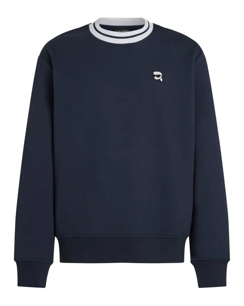 Karl Lagerfeld Ikon Sweatshirt mit gestreiftem Ausschnitt - Blau Blau