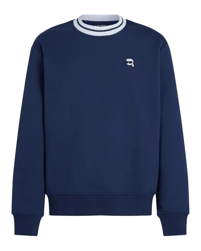 Karl Lagerfeld Ikon Sweatshirt mit gestreiftem Ausschnitt - Blau Blau
