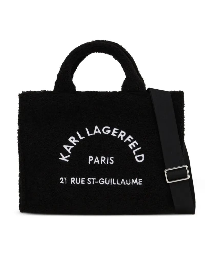 Karl Lagerfeld Mittelgroßer Tote Bag mit Logo-Stickerei - Schwarz Schwarz