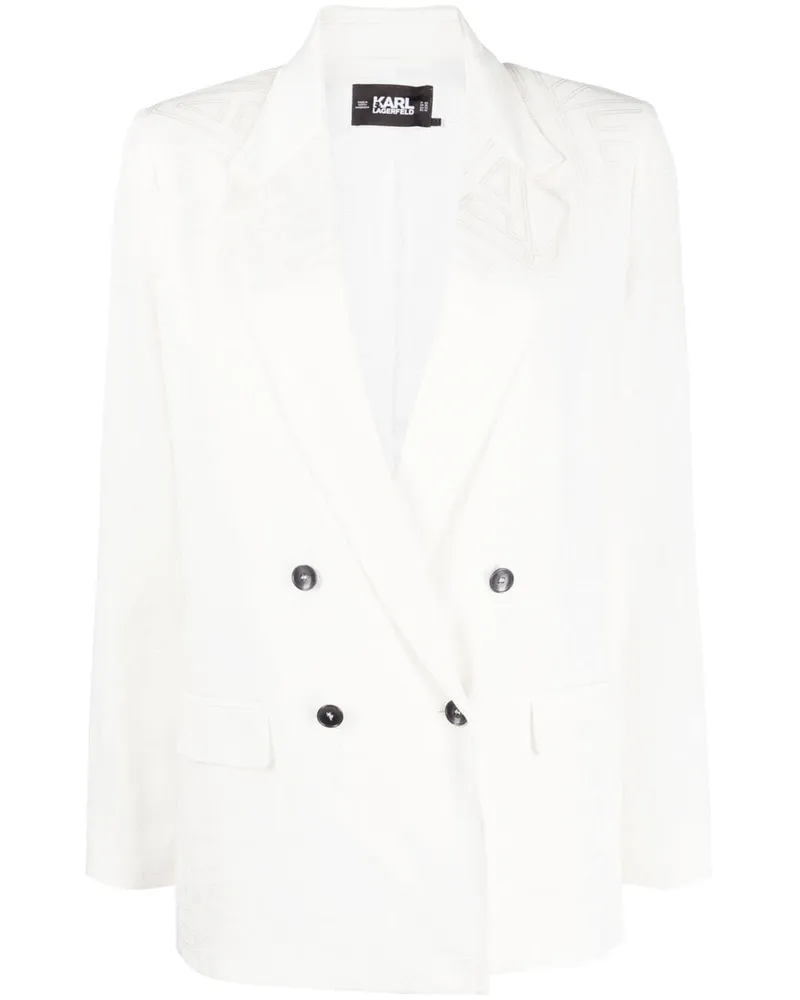 Karl Lagerfeld Doppelreihiger Blazer - Weiß Weiß