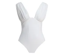 Drapierter Badeanzug - Weiß
