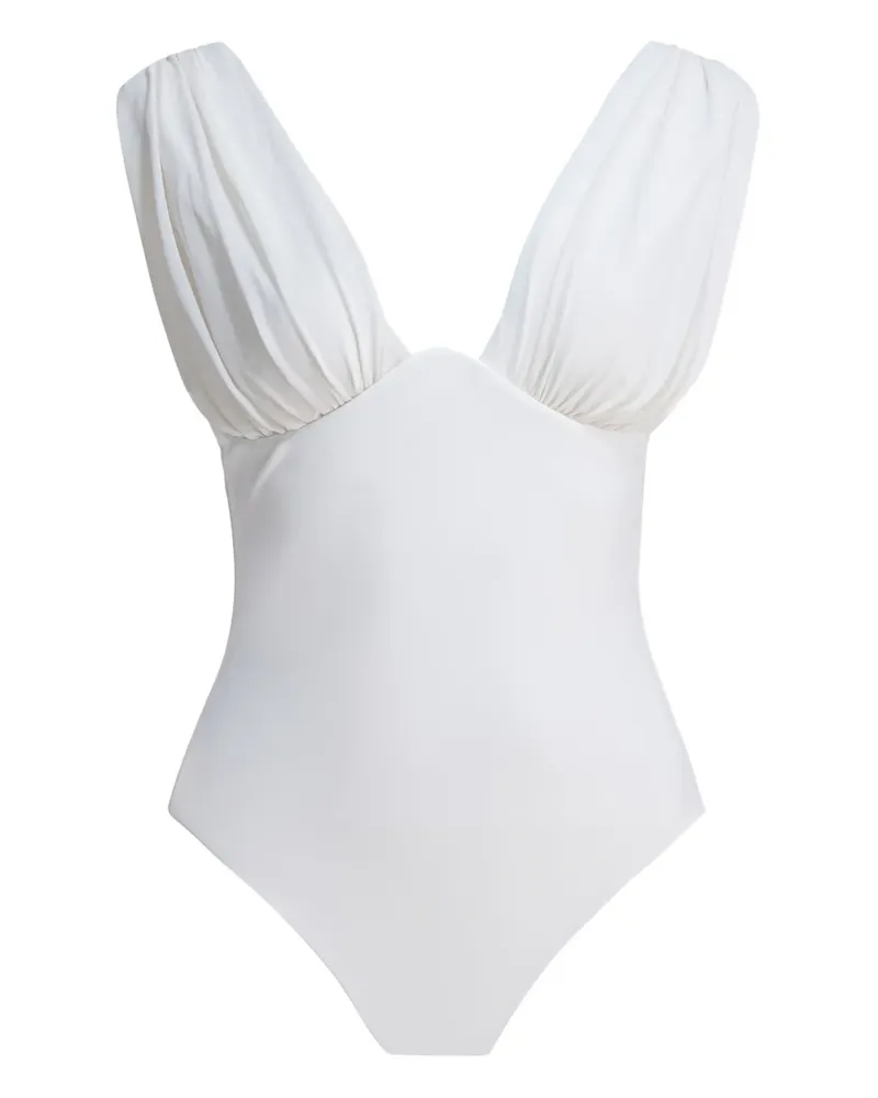 Zimmermann Drapierter Badeanzug - Weiß Weiß