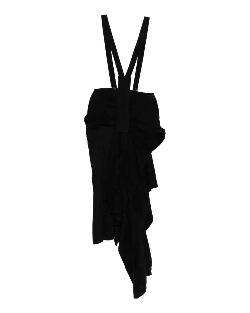 Yohji Yamamoto asymmetric wide-suspender skirt - Schwarz Schwarz