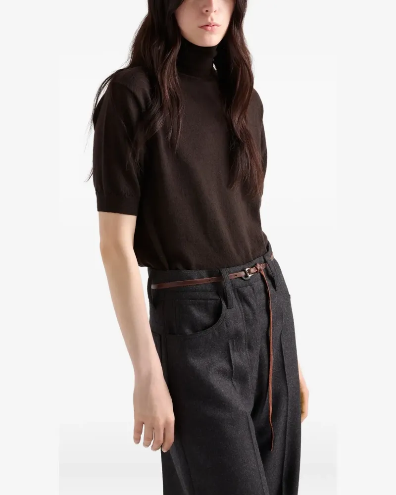 Prada T-Shirt mit Rollkragen - Braun Braun