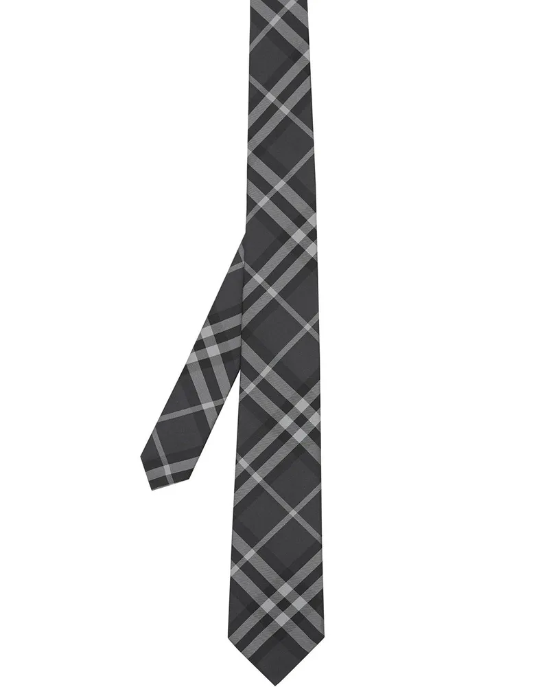 Burberry Seidenkrawatte mit Vintage-Check - Grau Grau