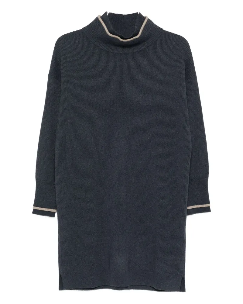 Brunello Cucinelli Geripptes Minikleid - Blau Blau