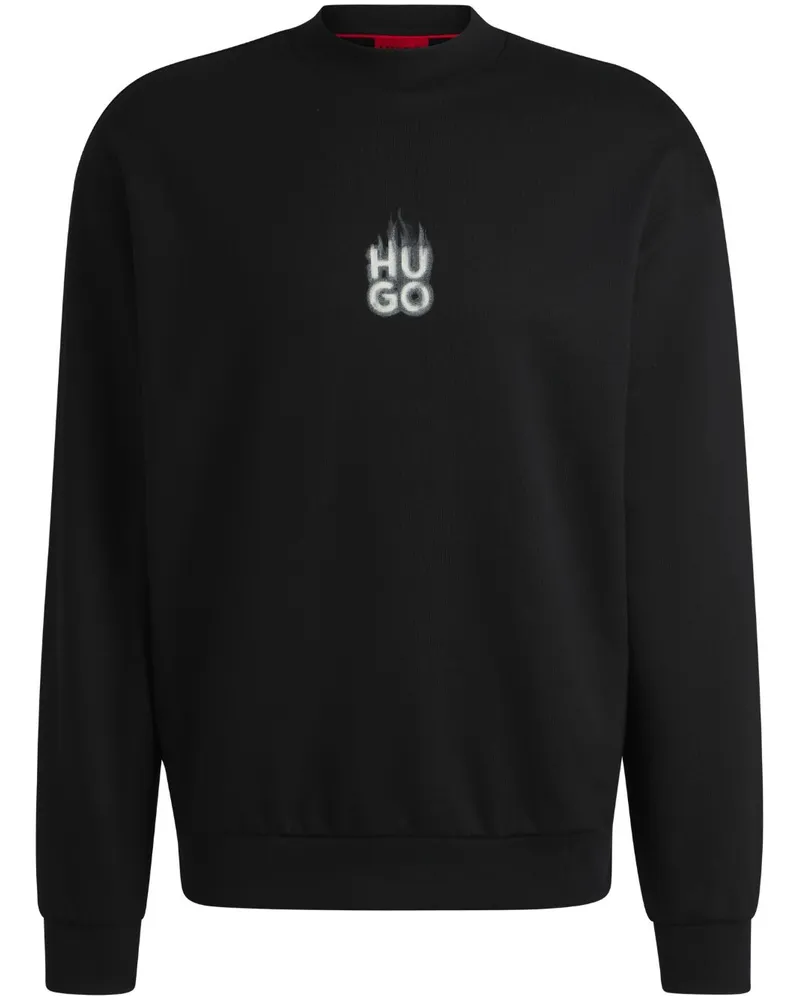 HUGO BOSS Sweatshirt mit Logo - Schwarz Schwarz