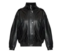 Klassische Lederjacke - Schwarz