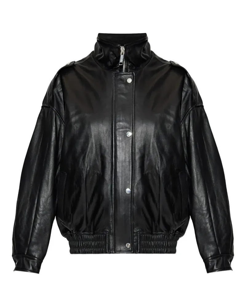 Michael Kors Klassische Lederjacke - Schwarz Schwarz