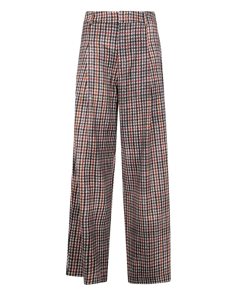Pierre-Louis Mascia pleated houndstooth trousers - Braun Braun