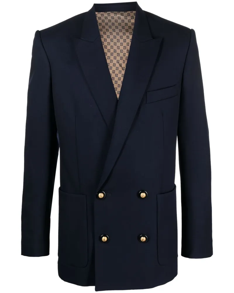 Balmain Doppelreihiges Sakko - Blau Blau