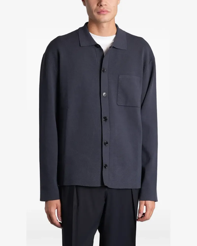 Roberto Collina fine-knit chest-pocket shirt - Blau Blau