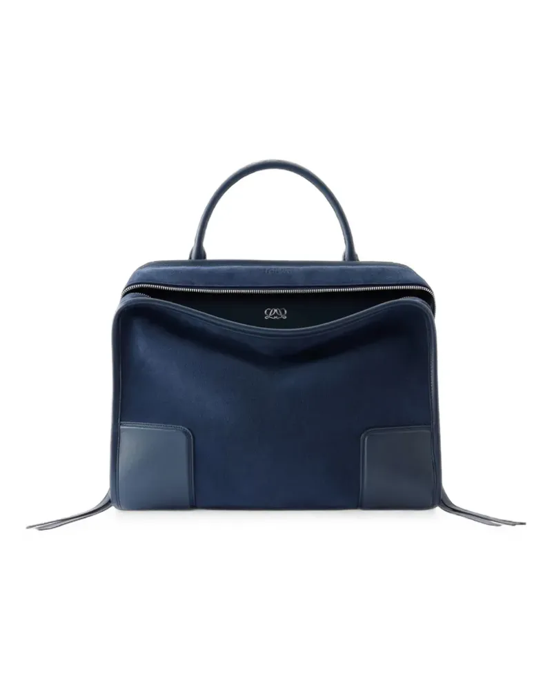 Loewe large Amazona 180 suede leather tote bag - Blau Blau