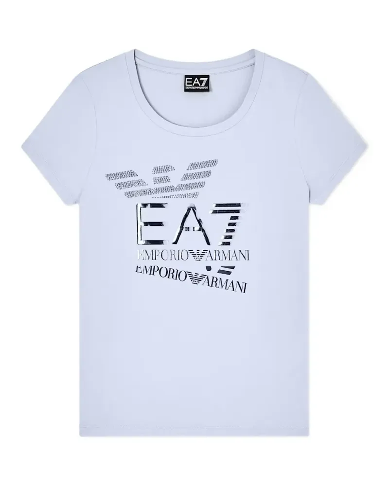 EA7 T-Shirt mit Logo-Print - Blau Blau