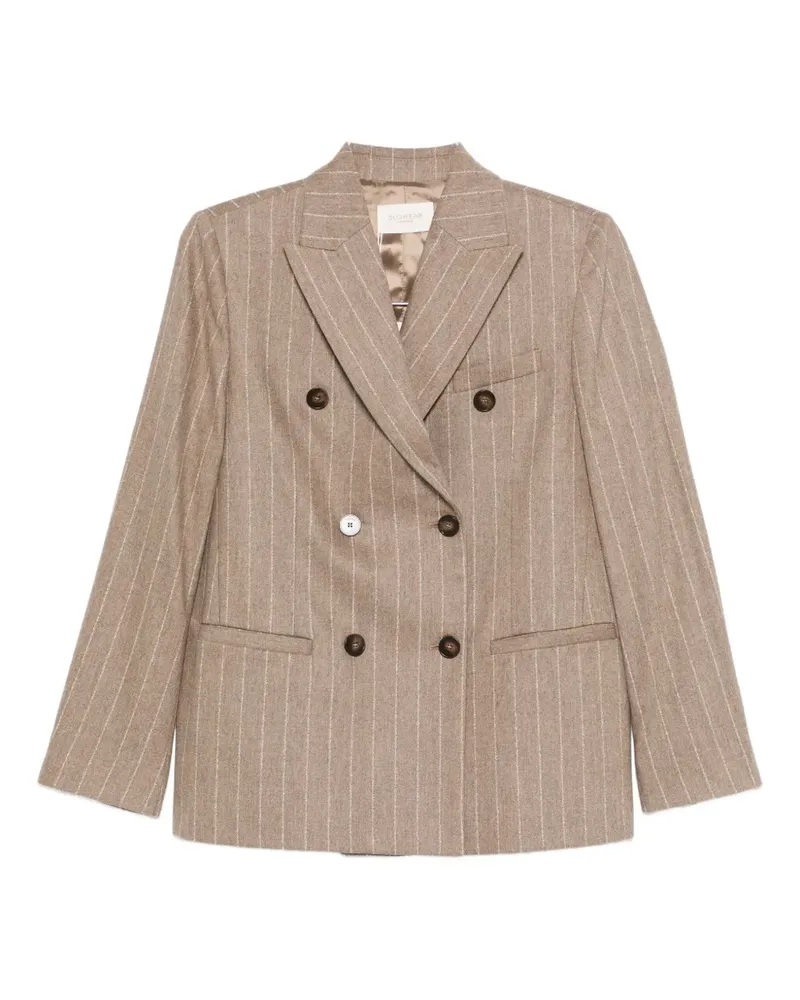 Incotex pinstripe-print double-breasted blazer - Nude Nude