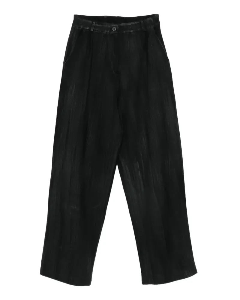Avant Toi faded-effect pleated trousers - Schwarz Schwarz