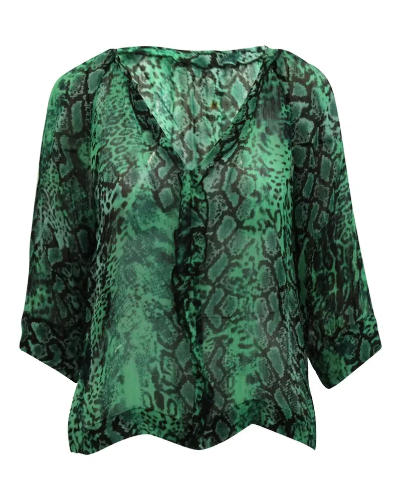 ba&sh snake-print V-neck blouse - Grün Grün