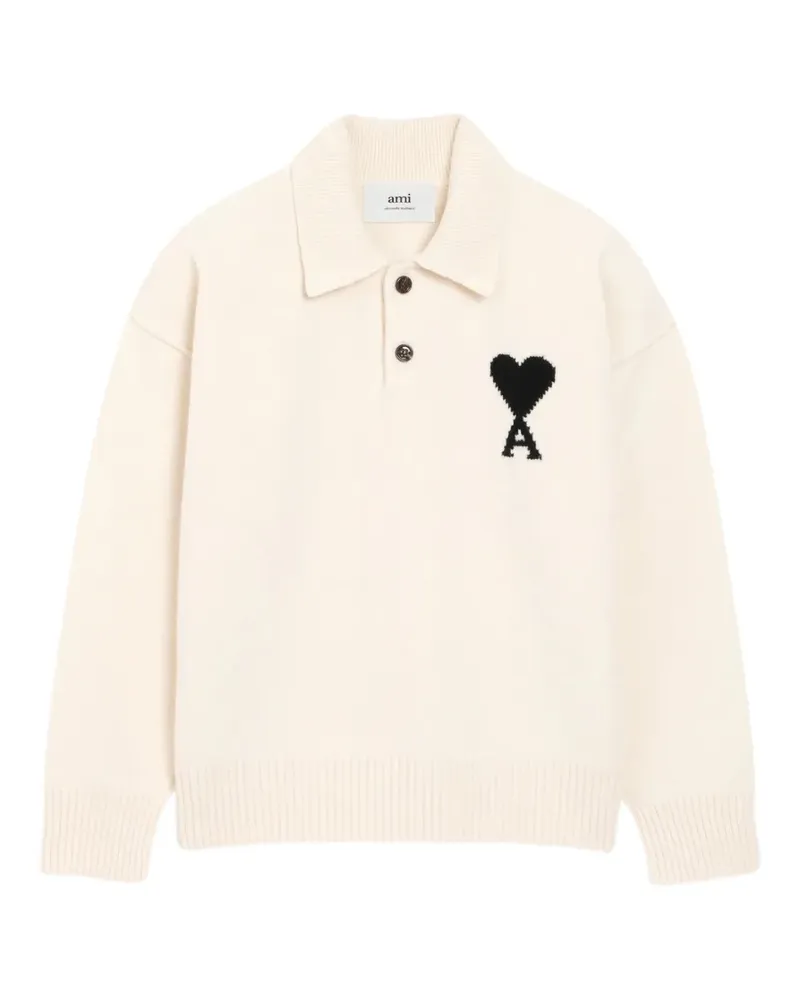 AMI Paris Pullover mit Logo-Detail - Weiß Weiß