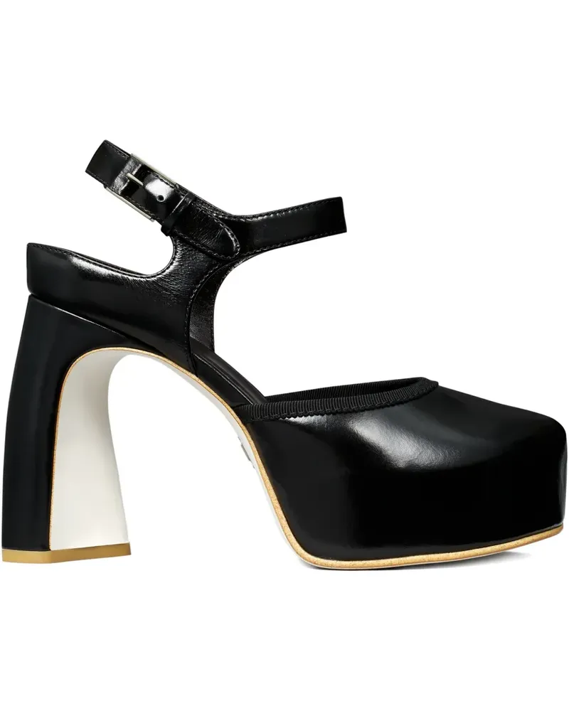 Tory Burch Peeptoe-Pumps mit Plateau 110mm - Schwarz Schwarz