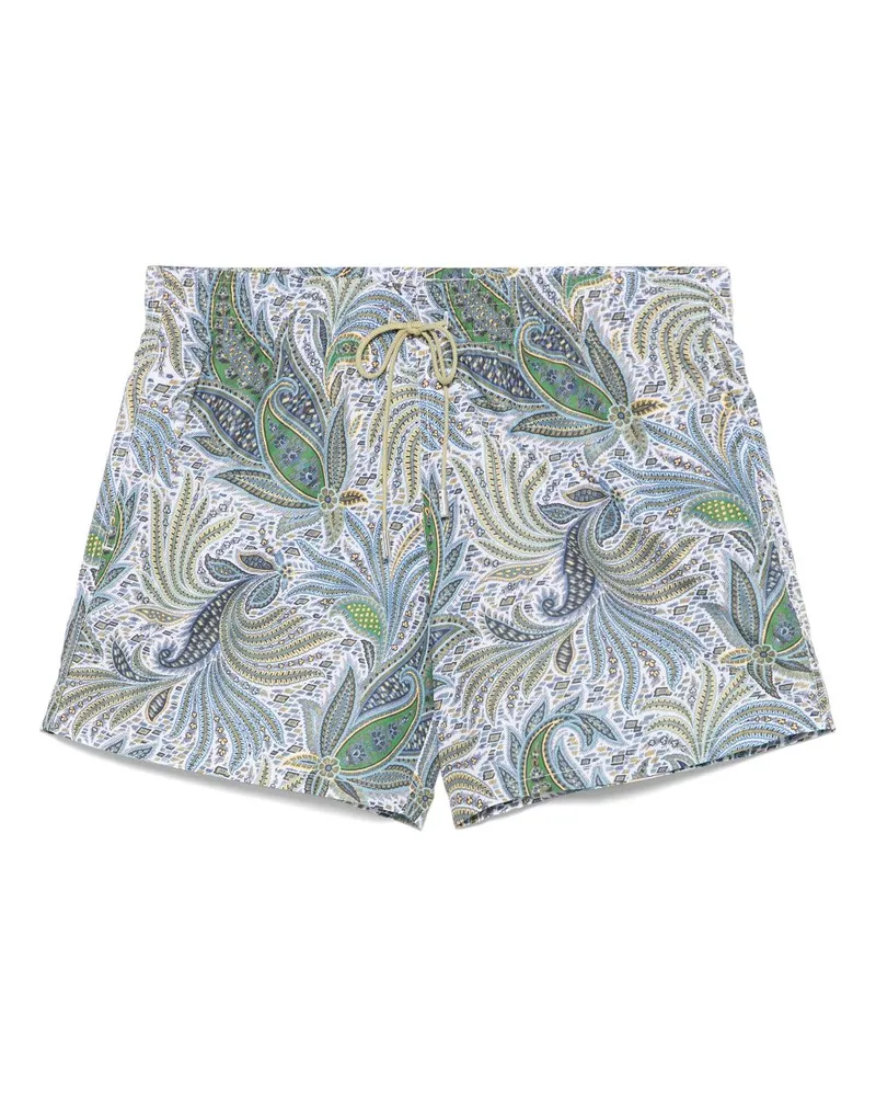 Etro Badeshorts mit Blatt-Print - Blau Blau