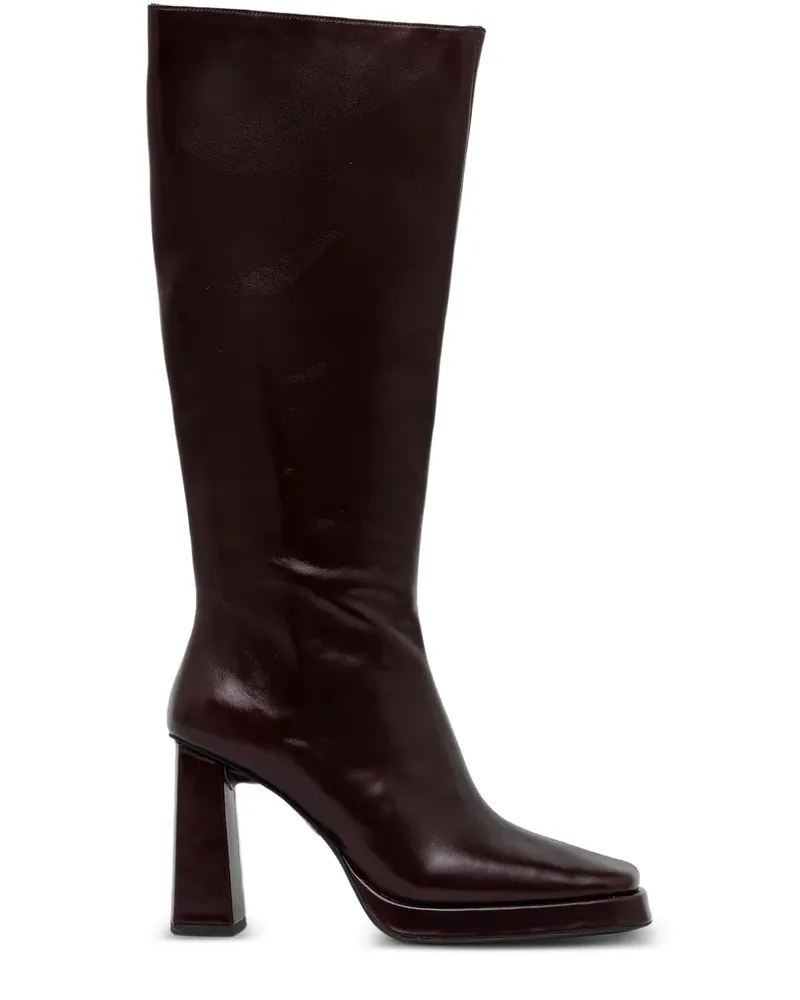 Jeffrey Campbell Maximal-3 square-toe heeled knee-high boots - Braun Braun