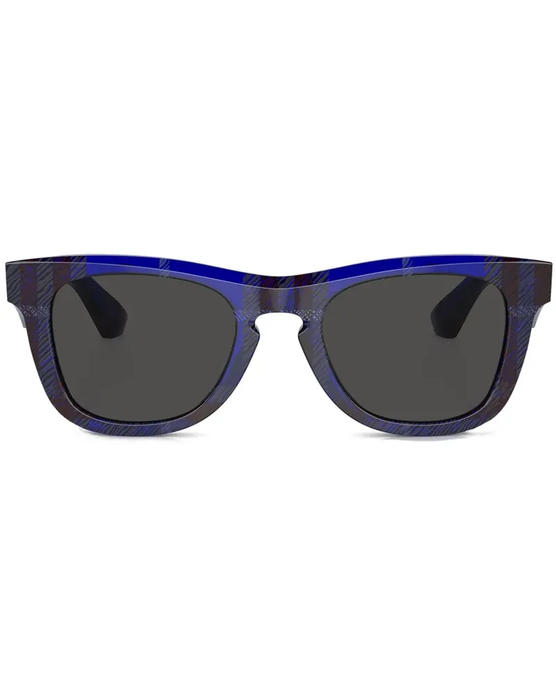Burberry Karierte Sonnenbrille mit eckigem Gestell - Schwarz Schwarz