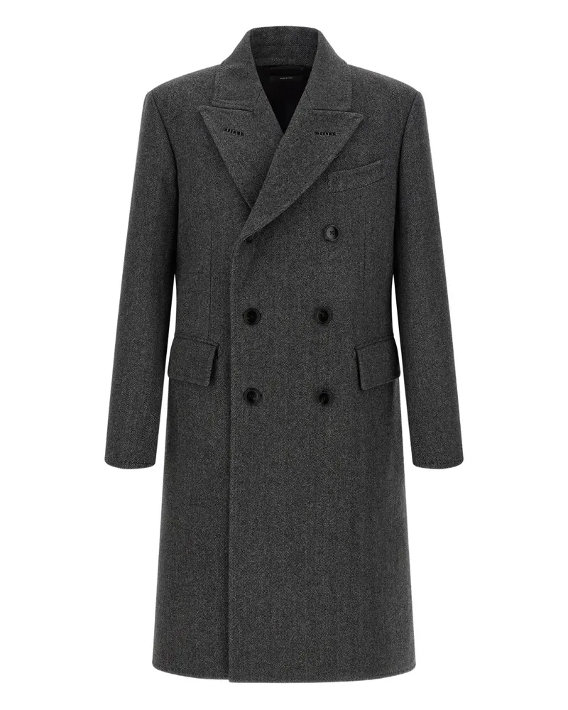 Tom Ford Doppelreihiger Mantel mit Fischgrätenmuster - Grau Grau