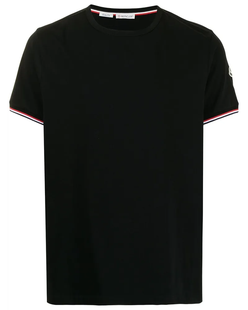 Moncler Kapuzenjacke mit Logo-Patch - Blau Blau