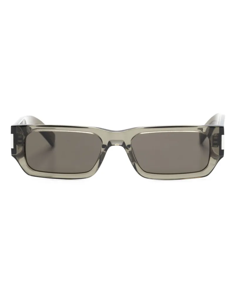 Saint Laurent Sonnenbrille mit eckigem Gestell - Grau Grau