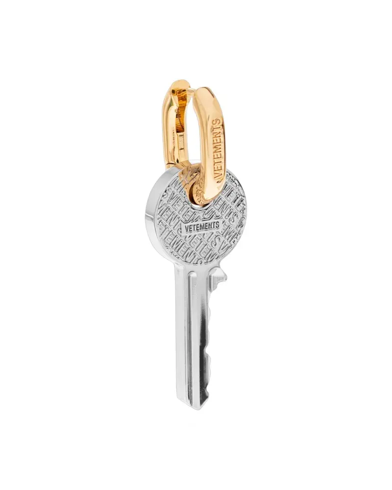 VETEMENTS key-charm hoop earring - Silber Silber