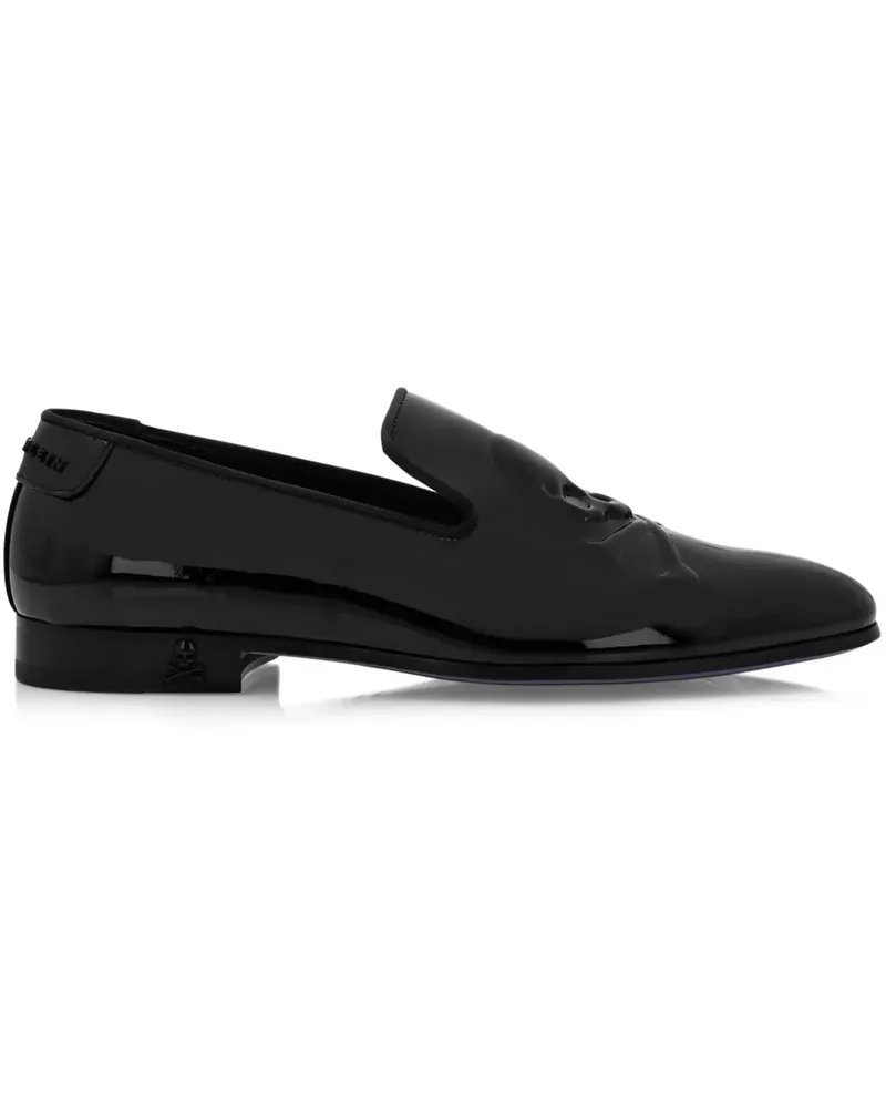 Philipp Plein Skull&Bones Loafer aus Lackleder - Schwarz Schwarz