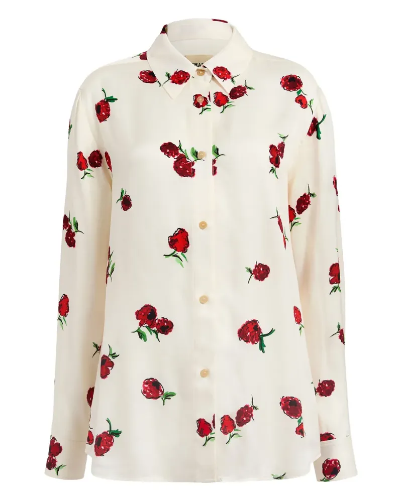 KHAITE Argo Hemd mit Blumen-Print - Weiß Weiß