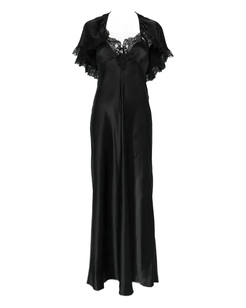 Chloé Cape-Maxikleid mit Spitze - Schwarz Schwarz