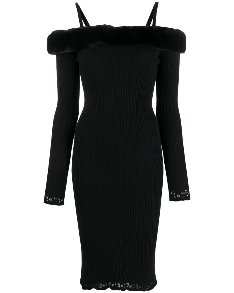 Blumarine Schulterfreies Maxikleid - Schwarz Schwarz
