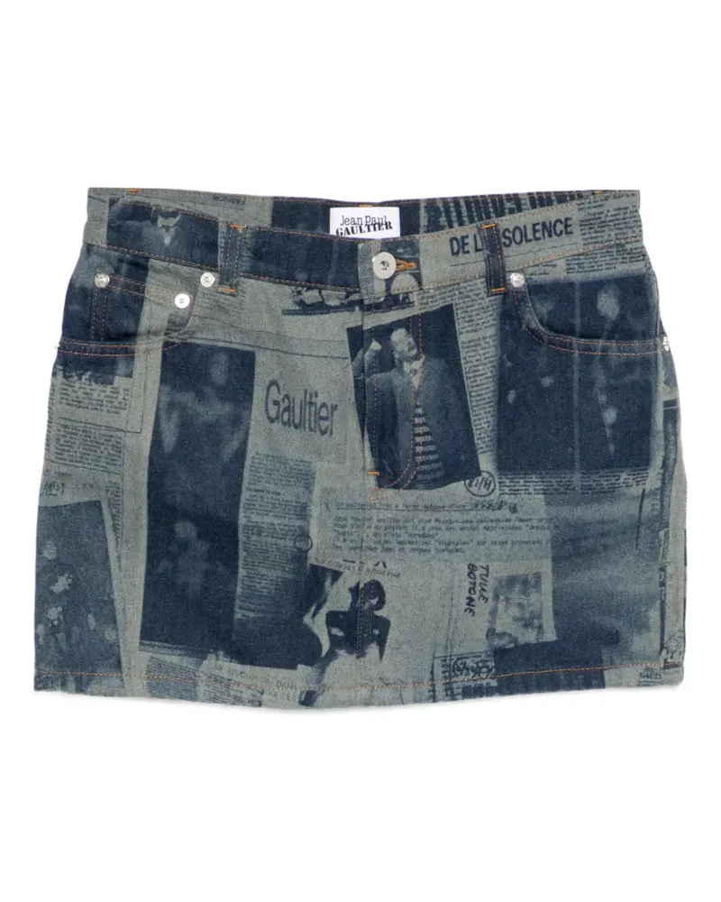Jean Paul Gaultier newspaper print mini skirt - Blau Blau