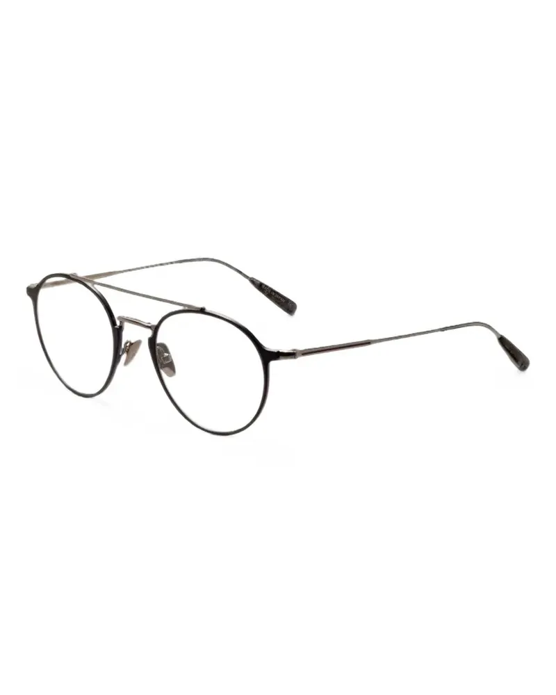 John Varvatos Brille mit rundem Gestell - Schwarz Schwarz