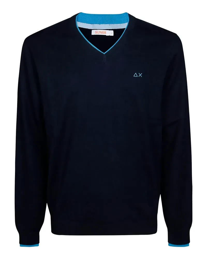 Sun68 Pullover mit V-Ausschnitt - Blau Blau