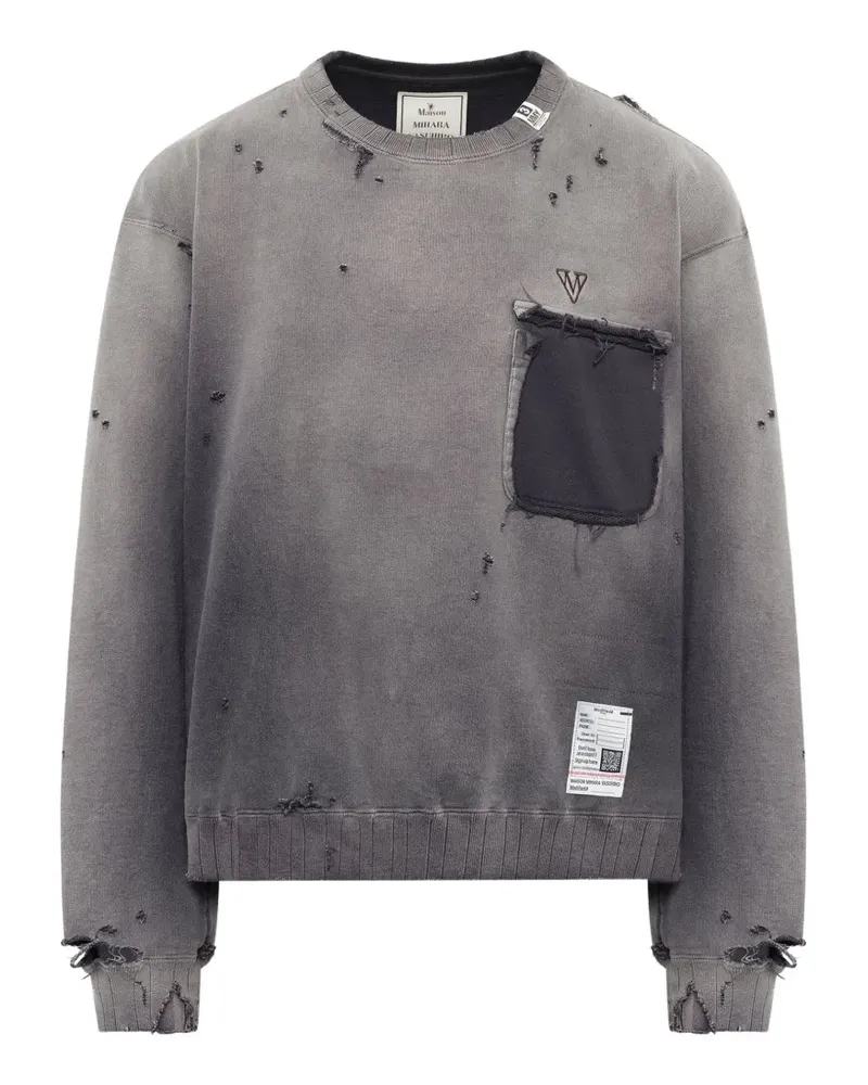 MIHARAYASUHIRO sun-faded distressed sweater - Grau Grau