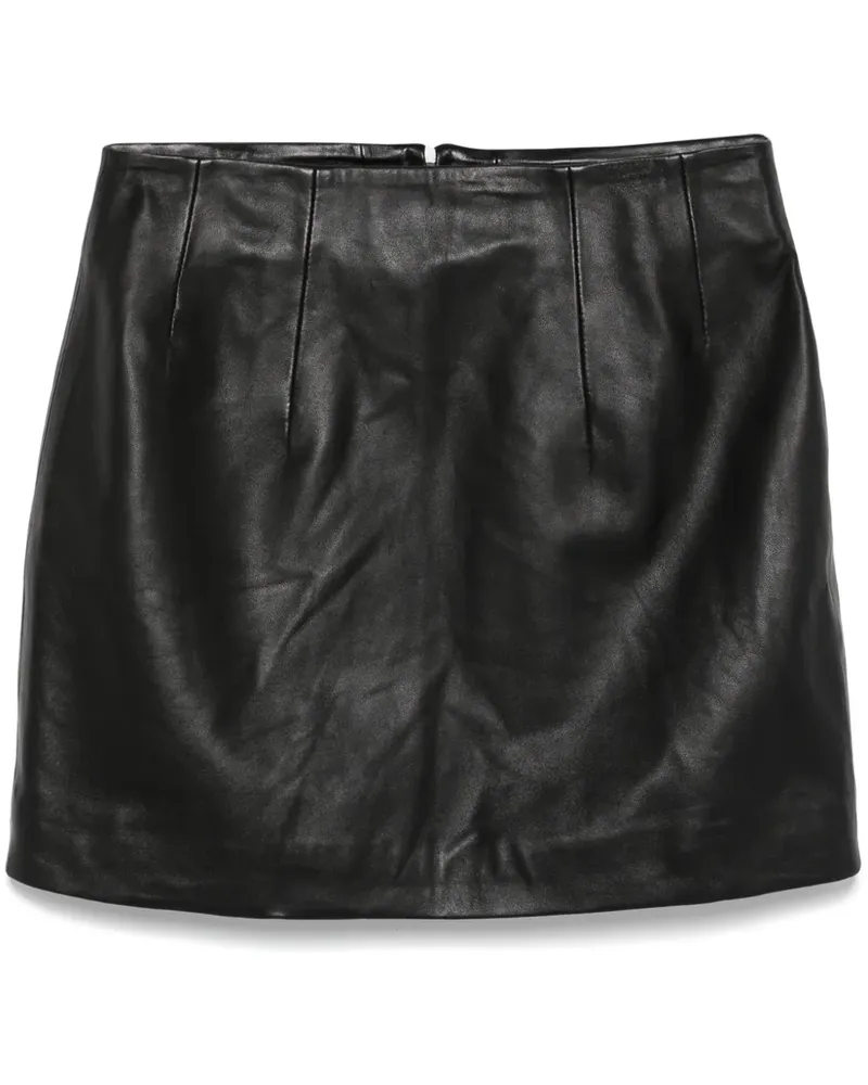 REMAIN Minirock aus Leder - Schwarz Schwarz