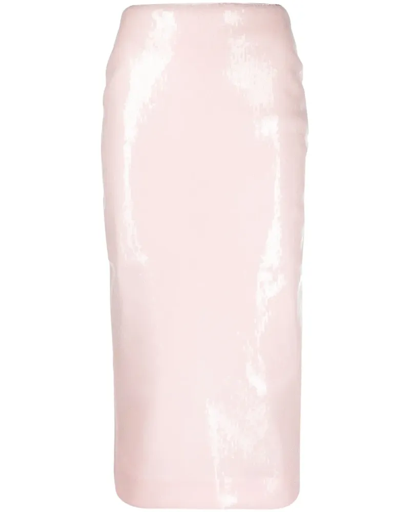 ROTATE Birger Christensen Bleistiftrock mit Pailletten - Rosa Rosa