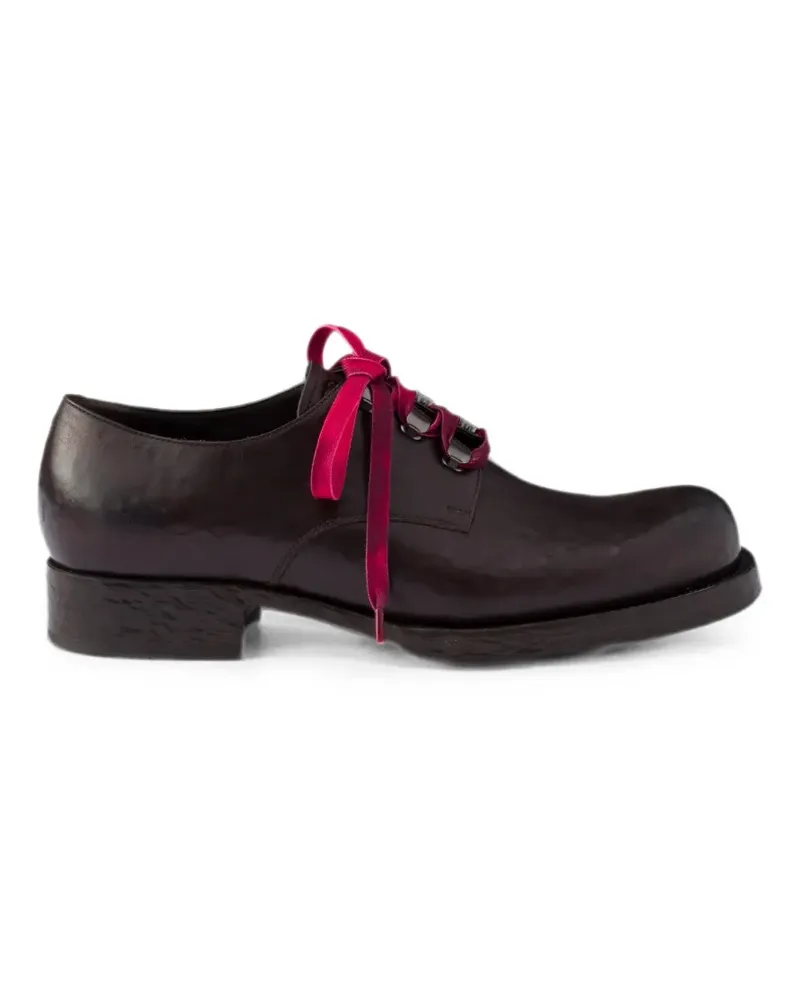 Prada Schnürschuhe aus gealtertem Leder - Braun Braun
