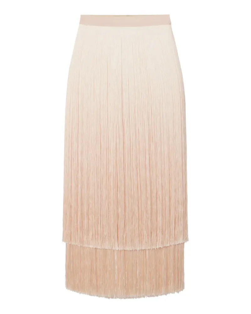 Elisabetta Franchi Midirock mit Fransen - Nude Nude