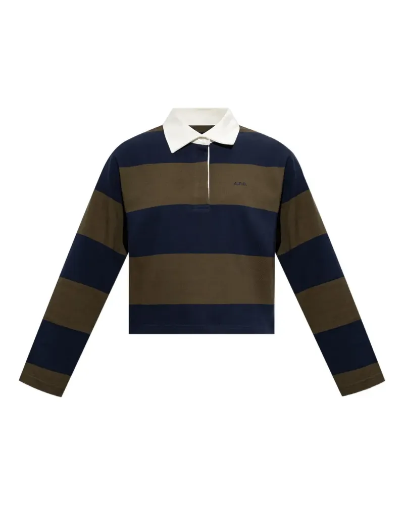 A.P.C. striped long-sleeve polo shirt - Blau Blau