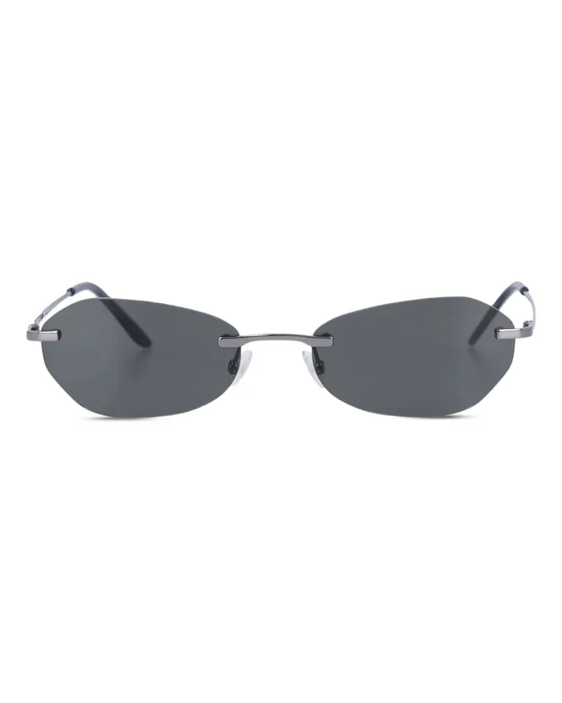Our Legacy Adorable Sonnenbrille mit ovalem Gestell - Schwarz Schwarz