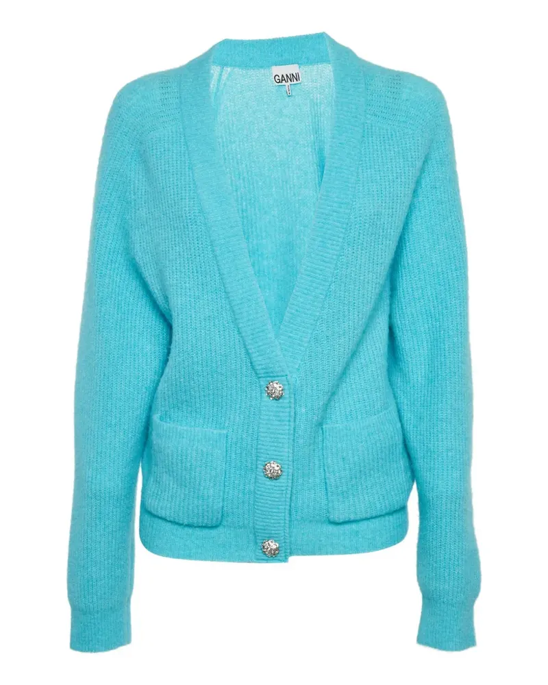 Ganni Gerippter Cardigan - Blau Blau