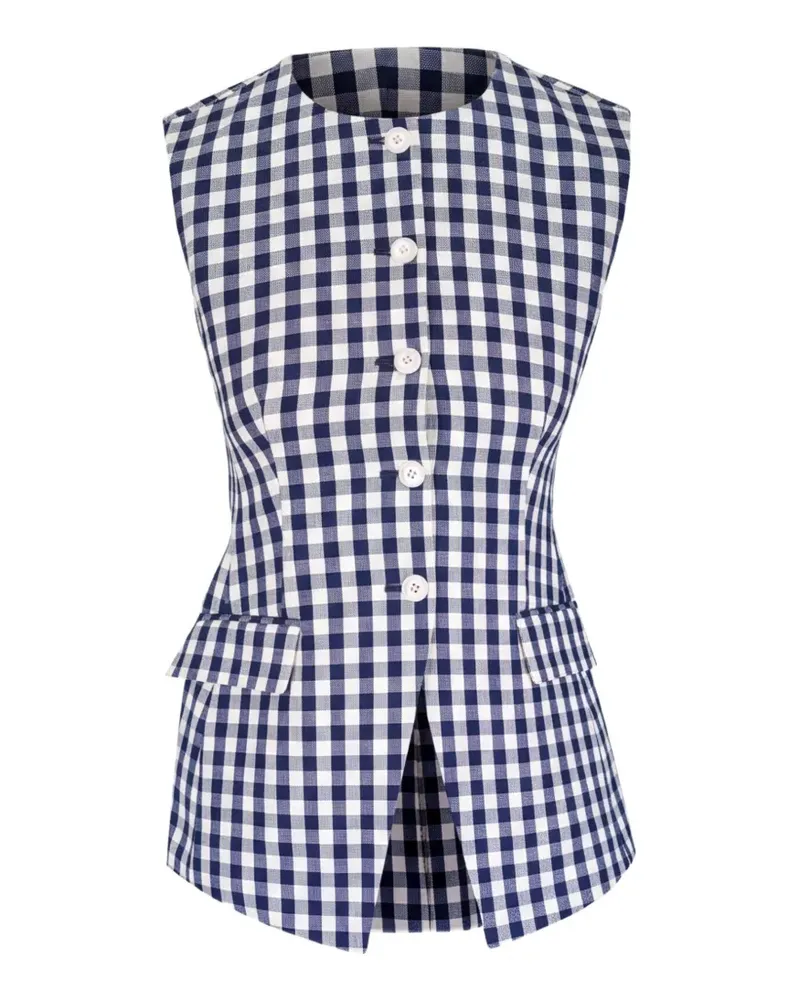 Veronica Beard Lois Bluse mit Vichy-Karo - Blau Blau