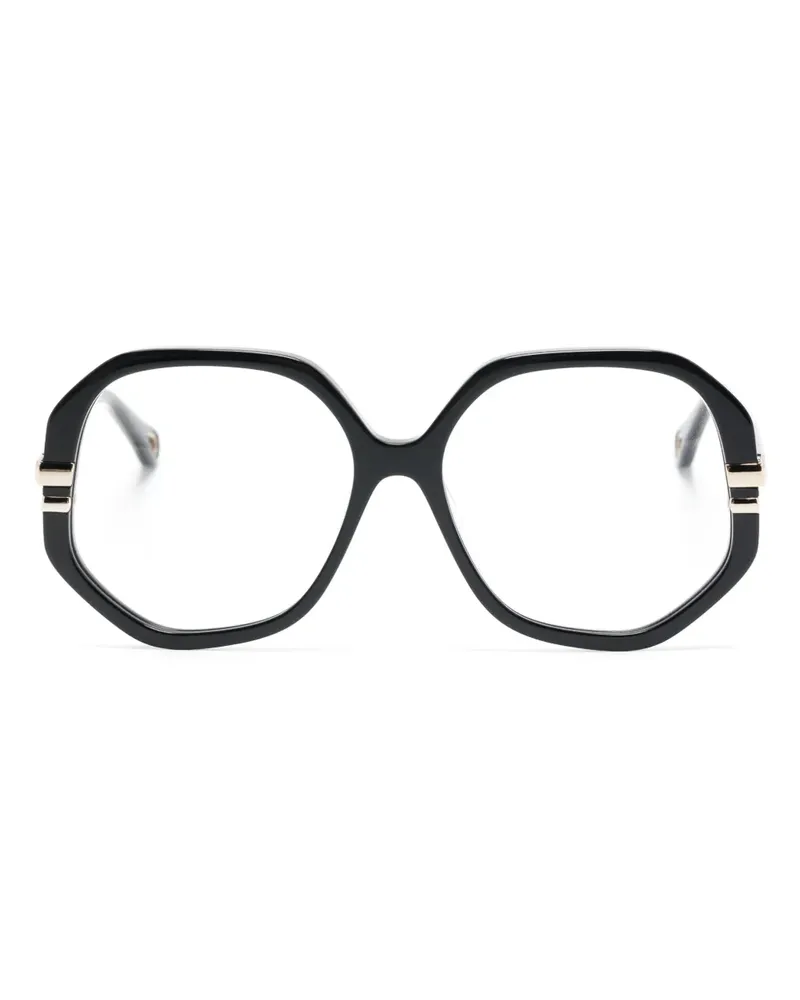 Chloé Eckige Brille mit Logo-Prägung - Schwarz Schwarz