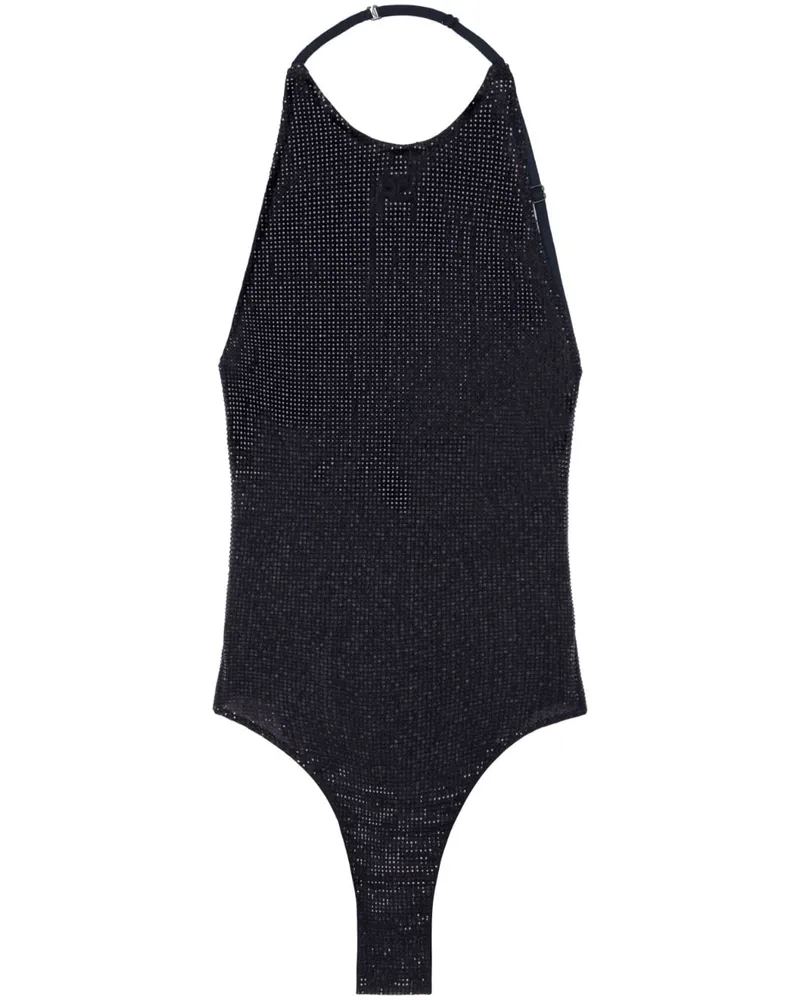 Courrèges Neckholder-Bluse mit Kristallen - Blau Blau