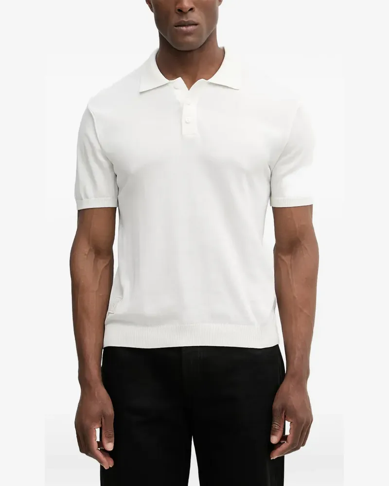 Blauer Poloshirt mit kurzen Ärmeln - Weiß Weiß